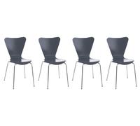 Set 4x sillas de visita calisto madera gris 49x45x85 cm
