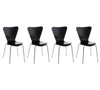 Set 4x sillas de visita calisto madera negro 49x45x85 cm