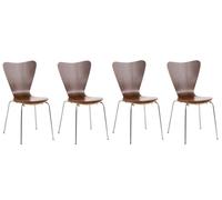 Set 4x sillas de visita calisto madera nogal 49x45x85 cm