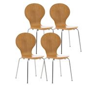 Set 4x sillas de visita diego apilable madera roble 45x43x86 cm