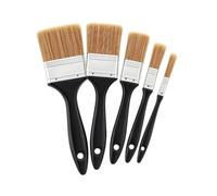 Set 5 Brochas de Pintura Profesional con Mango Negro (13-60mm) | Pinceles Multiusos para Esmaltes, Barnices y Acrílicos | Ideal Bricolaje, Lacado y Imprimación