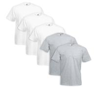 Set 5 Piezas Camiseta Fruit of the Loom 100% TG Algodón - Varios Colores
