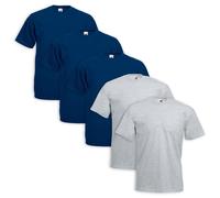 Set 5 Piezas Camiseta Fruit of the Loom 100% TG Algodón - Varios Colores