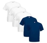 Set 5 Piezas Camiseta Fruit of the Loom 100% TG Algodón - Varios Colores