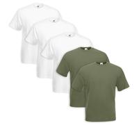 Set 5 Piezas Camiseta Fruit of the Loom 100% TG Algodón - Varios Colores