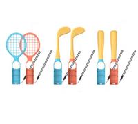 Set 6 Accesorios Deportivos para Nintendo Switch/Switch OLED - 2 Bate de Béisbol, 2 Raquetas de Tenis y 2 Palos de Golf, Empuñaduras ABS Resistentes para Joy-Con"