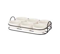 Set 6 aperitivo + soporte porcelana colección vessia