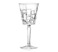 RCR 27435020006 - Juego de 6 copas de vino de cristal de 280 ml, con tallo Luxion, efecto geométrico Etna único, cristalería apta para lavavajillas, juego de utensilios de bar para fiesta de