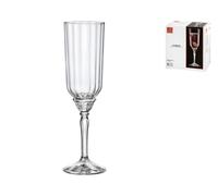 Set 6 Copas Florian De Vidrio Pie Transparente Para Prosecco 21Cl