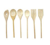 SET 6 CUBIERTOS UTENSILIOS ESPATULA CUCHARON MADERA GRANDE VARIADO