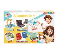 ColorBaby Set 6 Juegos de Mesa, El ahorcado, Bingo, Serpientes y escaleras 3D, Quién es quién, Hundir la Flota, 4 en línea, para más de 2 Jugadores, Juguetes niños 6 años (47946)