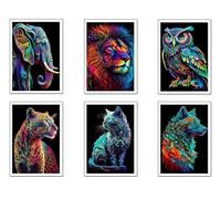 Set 6 Láminas A3 Decorativas Pared para Cuadros Decoración Salón Modernos, Dormitorios, Habitación, SIN Marco, naturaleza y animales (41 x 29,7 cm)