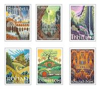 Set 6 Láminas A3 Decorativas Pared para Cuadros Decoración Salón Modernos, Dormitorios, Habitación, SIN Marco, Series y Películas El señor de los Anillos, El Hobbit, (41 x 29,7 cm)