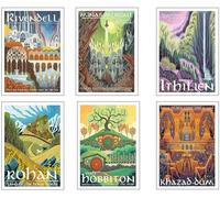 Set 6 Láminas A4 Decorativas Pared para Cuadros Decoración Salón Modernos, Dormitorios, Habitación, SIN Marco, Series y Películas El señor de los Anillos, El Hobbit, (29,7 x 21 cm)