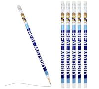 Set 6 Lápices con Goma Real Madrid Oficial | Pack de Papelería Escolar y Oficina | Lápices con Escudo y Colores RMCF | Producto Licenciado | Regalo Original para Aficionados, Niños y Coleccionistas
