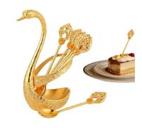 Set, 6 Pieces Zinc Alloy Stirring with Swan Holder for Elegant Service, Stylish Design, Bar for Home Kitchen Restaurant Apartment Office Party
