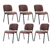 Set 6 sillas de conferencia ken en tela marrón 53x53x83 cm