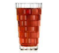 Set 6 Uds. Vasos Grandi Largo Stack Hb de Vidrio De Mesa Alivio 3D 390ML