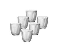 SET 6 VASOS BAJOS TRANSPARENTES LINE 29CL