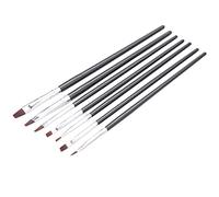 Set 7 Pinceles Cepillos Brocha Manicura Pedicura Maquillaje Unas Negro