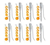 Set 8x Hülse de Empotrar Bodendübel 25-64 mm Galvanizado Plata Redonda
