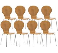 Set 8x sillas de visita diego apilable madera roble 45x43x86 cm