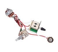 Set A500K Guitarra Eléctrica Arnés de Cableado Metálico Kit Precableado Juego de Potes de Interruptor de 3