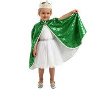 Set Accesorios Princesa Oro Rosa Brillante para niñas y niños, Capa y corona dorado, Complemento para disfraz, Accesorio para Carnaval, Fiestas y cumpleaños