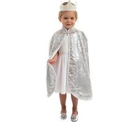 Set Accesorios Princesa Oro Rosa Brillante para niñas y niños, Capa y corona dorado, Complemento para disfraz, Accesorio para Carnaval, Fiestas y cumpleaños