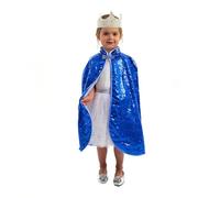 Set Accesorios Princesa Oro Rosa Brillante para niñas y niños, Capa y corona dorado, Complemento para disfraz, Accesorio para Carnaval, Fiestas y cumpleaños
