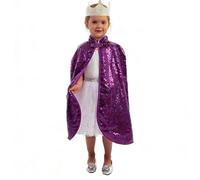 Set Accesorios Princesa Oro Rosa Brillante para niñas y niños, Capa y corona dorado, Complemento para disfraz, Accesorio para Carnaval, Fiestas y cumpleaños