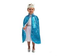 Set Accesorios Princesa Oro Rosa Brillante para niñas y niños, Capa y corona dorado, Complemento para disfraz, Accesorio para Carnaval, Fiestas y cumpleaños