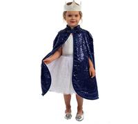 Set Accesorios Princesa Oro Rosa Brillante para niñas y niños, Capa y corona dorado, Complemento para disfraz, Accesorio para Carnaval, Fiestas y cumpleaños