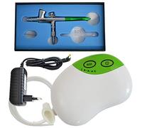 Set AEROGRAFO CON COMPRESOR "Carry III" para COLORES AEROGRAFO PISTOLA AEROGRAFO UNIVERSAL 130D 0,3 boquilla, copa de flujo. KIT AEROGRAFO con accesorios IDEAL para principiantes a precio económico