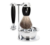 Set Afeitado Mühle Brocha Afeitar & Maquinilla con Bol Negro Serie Vivo