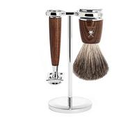 Set Afeitado Mühle Brocha Afeitar Tejón Gris, Maquinilla afeitar clásica Rytmo