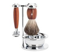 Set Afeitado Mühle Brocha Afeitar Tejón, Maquinilla Clásica, Soporte & Bol Serie Vivo