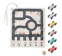 Set Alfombra Juego Lienzo Infantil | Lienzo & Madera, Juego Lanzamiento Dados | Alfombra Pista Coches Educativa para Niños, Ĵuego Interactivo Padre-Hijo | J́uego Mesa