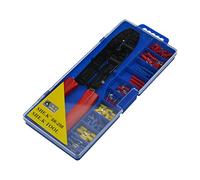 Set Alicates de Crimpado 4 en 1 con Kit Terminales Faston 100 Uds Crimpadora Pelacables Cortacables 250mm AWG 22-10