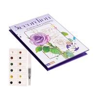 Set amable 16,1 x 12,1 cm 12 colores con pincel, libro plegable DIY kit pintura para principiantes y aficionados, libro colorear, arte, terapia relajante (90 g papel)
