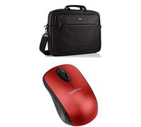 Set Amazon Basics 17.3-INCH LAPTOP BAG + Amazon Basics WIRELESS MOUSE WITH NANO RECEIVER - RED