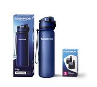Set AQUAPHOR CITY Botella De Agua Con Filtro Incl. 1+2 Filtros, 500 Ml, Navy