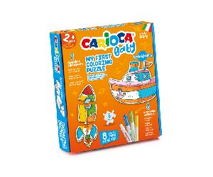 set baby coloring puzzle transports carioca 43080