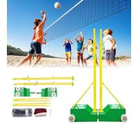 Set Bádminton Y Postes Voleibol, Paquete Postes Y Redes Voleibol Y Bádminton, Red Portátil De Voleibol, Base Estable, Apretar Y Aflojar La Red, Para Adultos Y Jóvenes En Actividades De Patio Green