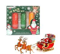 Set Bálsamo Labial Navideño, Balsamo Labiald, 3 Piezas Hidratante Labial, Protector Labial, Hydrating Lip Balm Set, Cuidado Hidratante de Labios, Christmas Winter Lip Balm Set