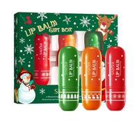 Set Bálsamo Labial Navideño, Balsamo Labiald, Bálsamos Labiales, Hidratante Labial, Protector Labiales, Hydrating Lip Balm Set, Cuidado Hidratante de Labios, Christmas Winter Lip Balm Set, 3 Piezas
