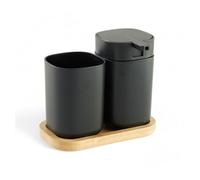 Set baño jabonera y vaso washbasin color negro