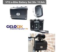 Set Batería Vintage 36v 12.8 Ah. Marrón / Negro Ciclotek Negro