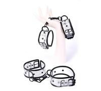 Set BDSM cama con esposas y tobilleras - kit bondage ajustable para parejas, accesorios fetiche transparentes para juegos de rol y experiencias eróticas intensas