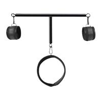 set BDSM con barra separadora ajustable - Correas de cuero con esposas para muñecas, tobillos y collar - Accesorio bondage erótico para parejas y amantes del juego sumiso